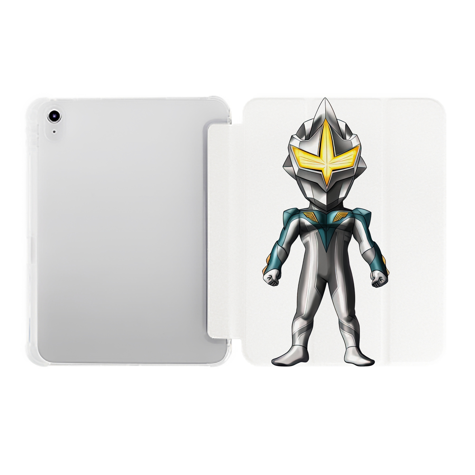（画像用） ウルトラマン Ultraman IPad ケース ペン収納付き 三つ折りスタンド PUレザー×シリコン 対応機種9.5/10.5/10.9インチ